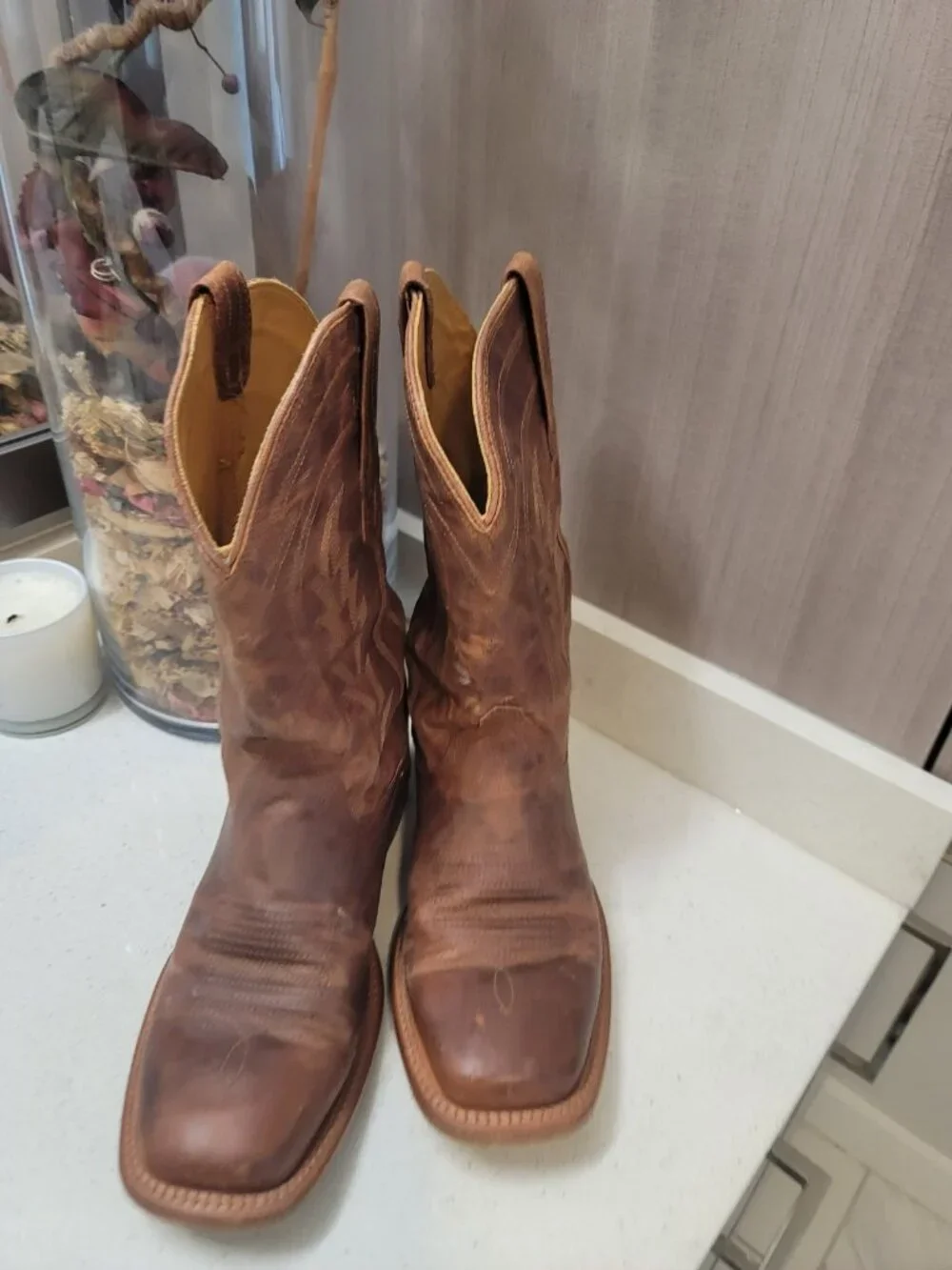 Tecovas The Cartwright Men's US Size 8.5D Trumbleweed Shrunken Calf Cowboy Boots